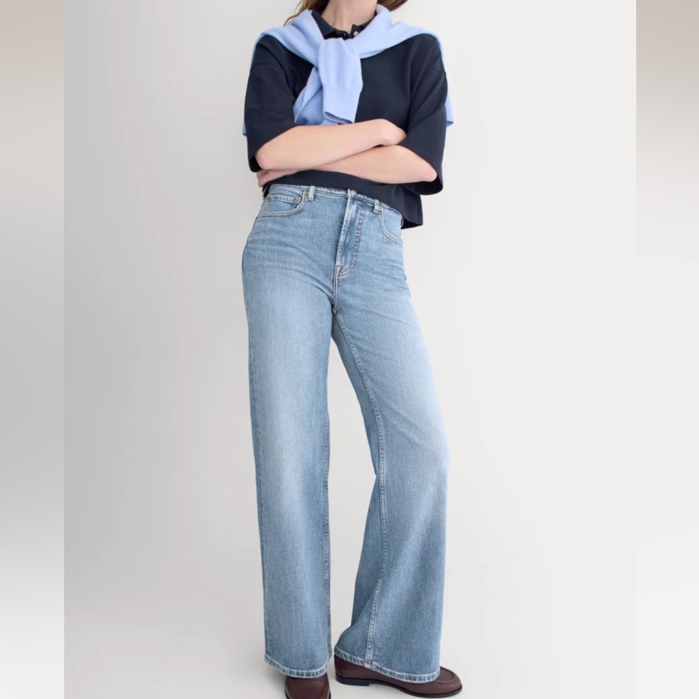 EVERLANE High-Rise Light Blue Wide-Leg Jeans